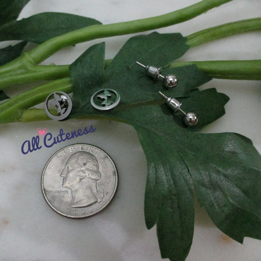 🎀 Stainless Steel Stud Earring Set - Picture 2 of 2